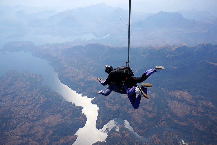 Skydiving in Aamby Valley, Maharashtra