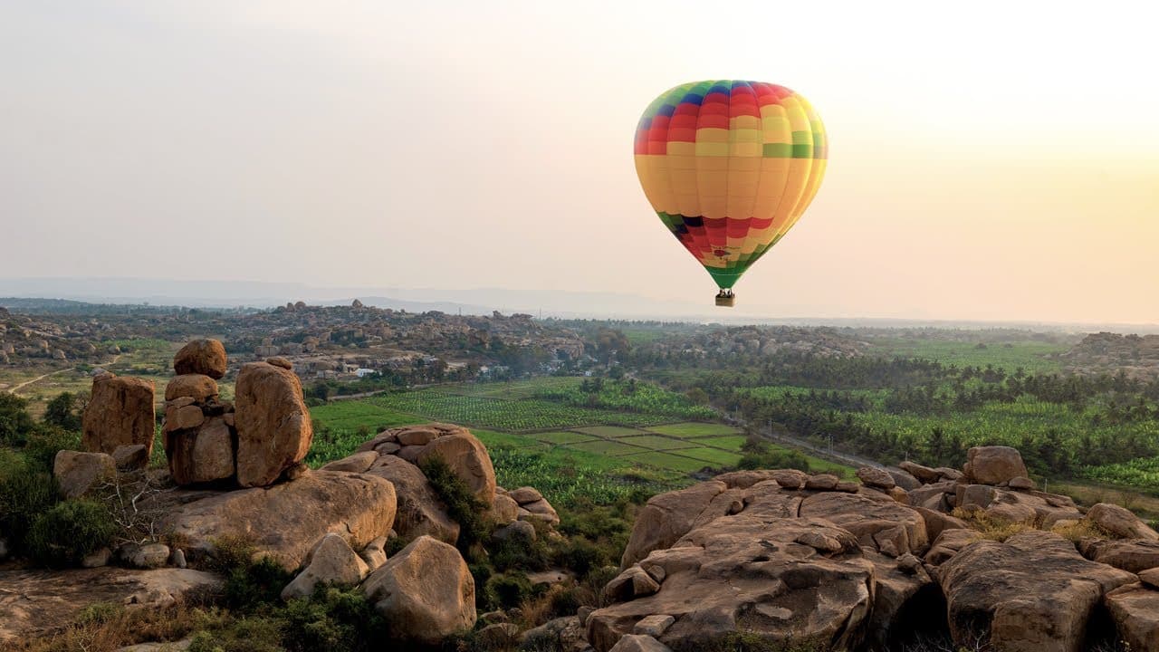 Hot air balloon ride in Hampi