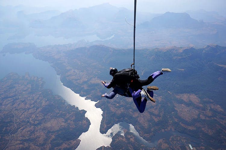 Skydiving in Aamby Valley, Maharashtra